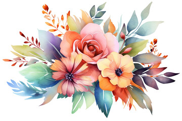 Wall Mural - Watercolor flower PNG - beautiful floral designs with transparent background