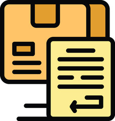 Poster - Box return icon outline vector. Service delivery. Parcel order color flat