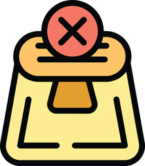 Poster - Wallet return icon outline vector. Shipment service. Package product color flat