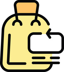 Poster - Refund bag icon outline vector. Delivery service. Order store color flat