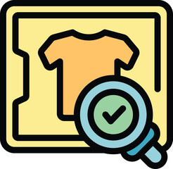 Poster - Delivery cloth icon outline vector. Service return. Parcel order color flat