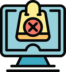 Poster - Monitor service icon outline vector. Delivery product. Parcel store color flat