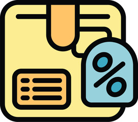 Poster - Cash back wallet icon outline vector. Money reward. Deposit credit color flat