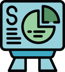 Poster - Cash back gift icon outline vector. Money cashback. Coin reward color flat