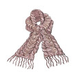 Warm knitted scarf with a pattern. Drawing