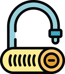 Poster - Transportation lock icon outline vector. Safety sport. Secure transport color flat