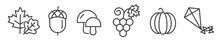 Autumn And Season Vector Line Icons - Thin Line Icon Collection On White Background