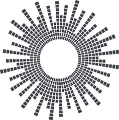 Poster - Circle sound wave. Audio music equalizer. Round circular icon. Spectrum radial pattern and frequency frame.