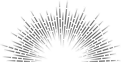 Poster - Semicircle sound wave. Audio music equalizer. Round circular icon. Spectrum radial pattern and frequency frame.
