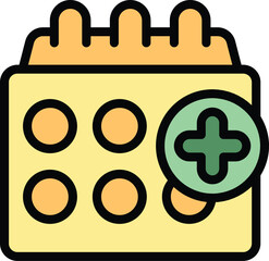 Poster - Clinic calendar icon outline vector. Hospital room. Medical patient color flat