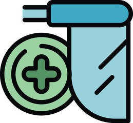 Poster - Emergency room enter icon outline vector. Clinic office. Nurse care color flat