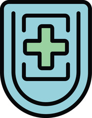 Poster - Clinic emblem icon outline vector. Emergency room. Patient health color flat