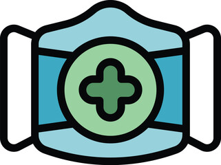 Poster - Medical mask icon outline vector. Emergency room. Medicine clinic color flat