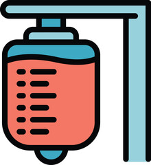 Poster - Clinic care bag icon outline vector. Medical patient. Office health color flat