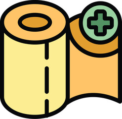 Poster - Patient help roll icon outline vector. Hospital room. Clinic health color flat