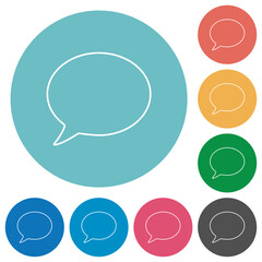 Poster - One oval chat bubble outline flat round icons