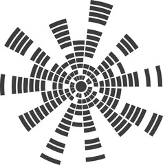 Poster - Circle sound wave. Audio music equalizer. Round circular icon. Spectrum radial pattern and frequency frame.