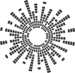 Poster - Circle sound wave. Audio music equalizer. Round circular icon. Spectrum radial pattern and frequency frame.