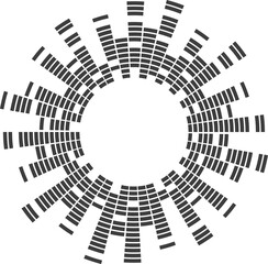 Poster - circle sound wave. audio music equalizer. round circular icon. spectrum radial pattern and frequency