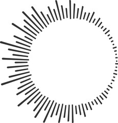 Poster - circle sound wave. audio music equalizer. round circular icon. spectrum radial pattern and frequency