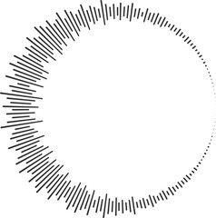 Poster - Circle sound wave. Audio music equalizer. Round circular icon. Spectrum radial pattern and frequency frame