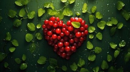 Aufkleber - cranberries in the shape of a heart.