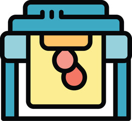 Poster - Printer plotter icon outline vector. Print machine. Format copy color flat
