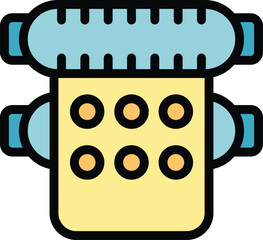 Poster - Format offset icon outline vector. Data office. Plotter printer color flat