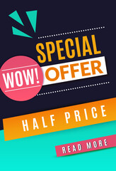 Wall Mural - Special price offer flyer. Promo poster template