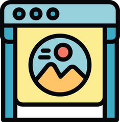 Poster - Offset device icon outline vector. Plotter device. Machine print color flat