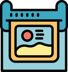 Poster - Plotter printing icon outline vector. Format offset. Data large color flat