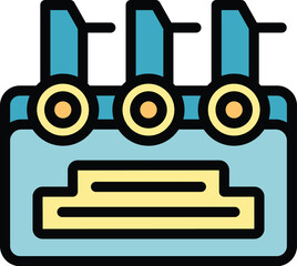 Poster - Digital plotter icon outline vector. Printer machine. Screen wide color flat