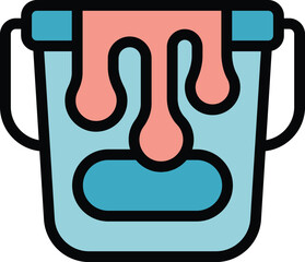 Poster - Paint bucket icon outline vector. Plotter machine. Offset computer color flat