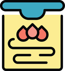 Poster - Dropper plotter machine icon outline vector. Format copy. Office data color flat