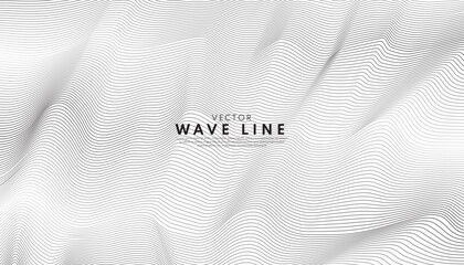 Wall Mural - Abstract white wave line background. Graphic vector flat design style.