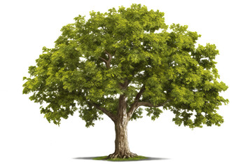 Wall Mural - American elm tree PNG with green leaves and brown trunk isolated on transparent Background - high quality image of a deciduous tree with green leaves and brown bark