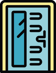 Poster - Room door icon outline vector. Interior handle. Glass design color flat