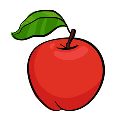 Poster - red apple flat vector illustration cartoon logo icon clipart isolated on white background