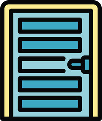 Poster - External door icon outline vector. House wall. Building office color flat