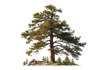 Wall Mural - Pine tree isolated on transparent background - high quality PNG