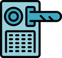 Poster - Digital door lock icon outline vector. Home front. Wall office color flat