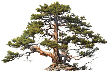 Wall Mural - Realistic Pine tree isolated on transparent background - high quality PNG for design projects