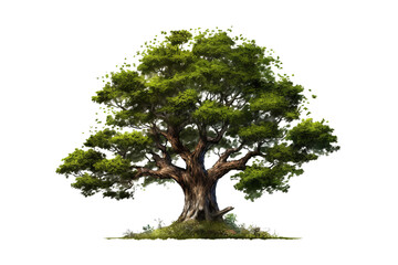 Wall Mural - High-quality image of a green tree with leaves and branches isolated on a transparent background