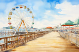 Fototapeta  - Ferris Wheel by the Sea