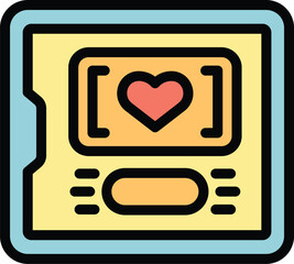 Poster - online charity icon outline vector. global person. love map color flat