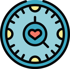 Poster - Time of global care icon outline vector. World person. Medical map color flat