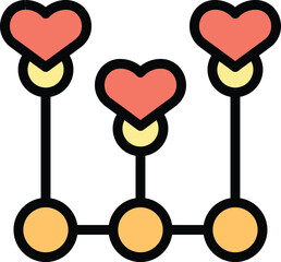 Poster - Love care icon outline vector. Medicine charity. Global volunteer color flat