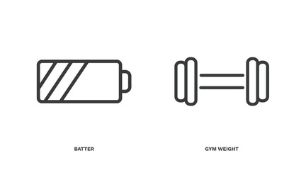 Sticker - set of sport and games thin line icons. sport and games outline icons included batter, gym weight vector.