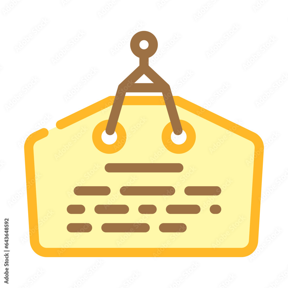 ema wooden plaques shintoism color icon vector. ema wooden plaques ...