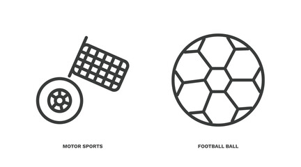 Wall Mural - set of sport and game thin line icons. sport and game outline icons included motor sports, football ball vector.